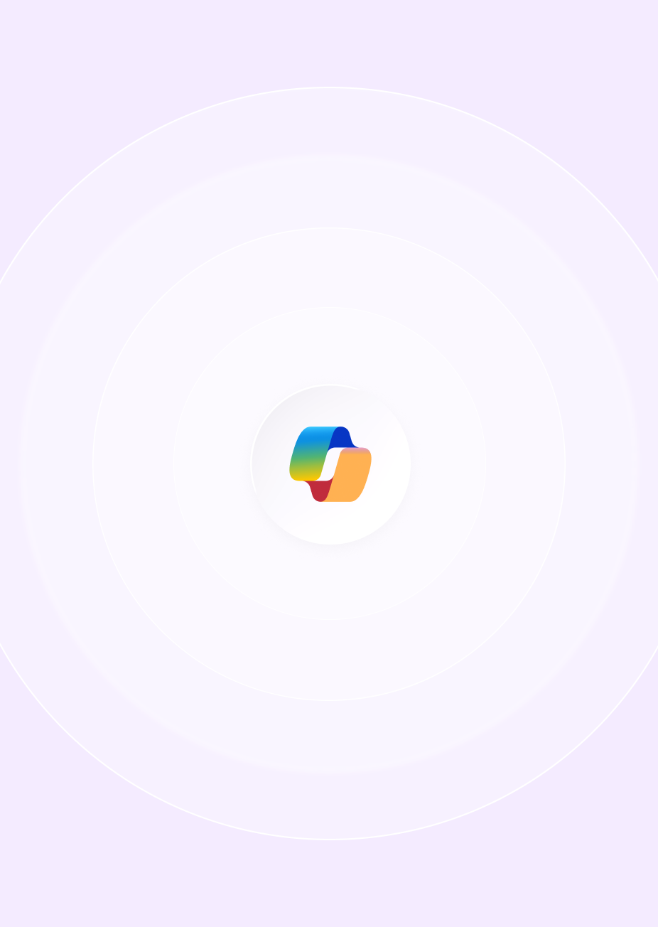 Microsoft Copilot surrounded by concentric circles